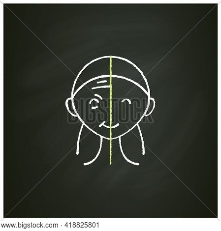 Cosmetic Injection Chalk Icon. Before And After Injection. Face Lifting. Rejuvenation. Comparison. V