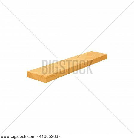 Rasped Plane Parquet Hardwood Isolated Flat Cartoon Icon. Vector Carpentry Timber Piece, Rough Drift