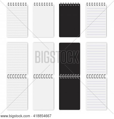 Notebook Mockup Isolated. Realistic Book Cover. Book Cover For Paper Design. Ruled Notepads. Vector 