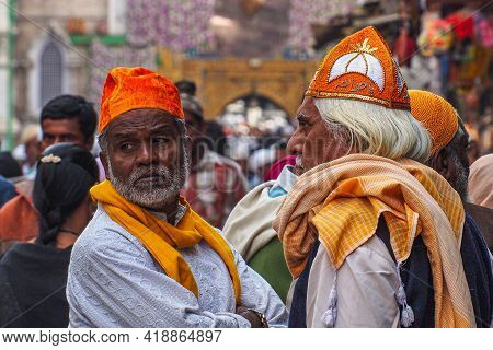 Ajmer, India - Jan 04, 2020: Two Men Waiting At The Entrance Gate Of Dargah Shariff. Dargha Of Great
