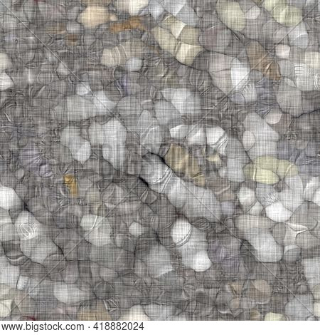 Rustic Blotched Charcoal Grey French Linen Woven Texture Background. Blobby Neutral Old Vintage Clot