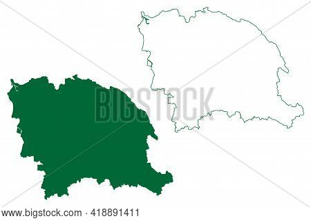 Kottayam District (kerala State, Republic Of India) Map Vector Illustration, Scribble Sketch Kottaya