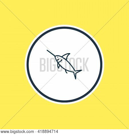 Vector Illustration Of Swordfish Icon Line. Beautiful Zoo Element Also Can Be Used As Marlin Icon El