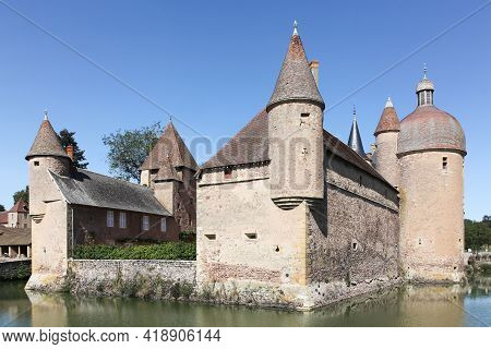 Castle Of La Clayette City In Burgundy, France