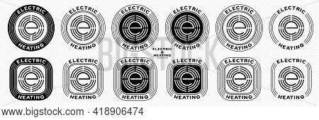 Concept For Product Packaging. Marking Is An Electric Type Of Heating. Vector Elements. Electric Hot