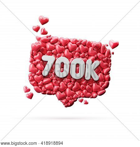 700 Thousand Social Media Influencer Subscribe Or Follow Banner. 3d Rendering