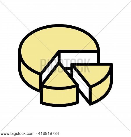 Cooked Cheese Food Dairy Product Color Icon Vector. Cooked Cheese Food Dairy Product Sign. Isolated 