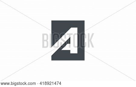Negative Spcae Letter A On Square Design Vector
