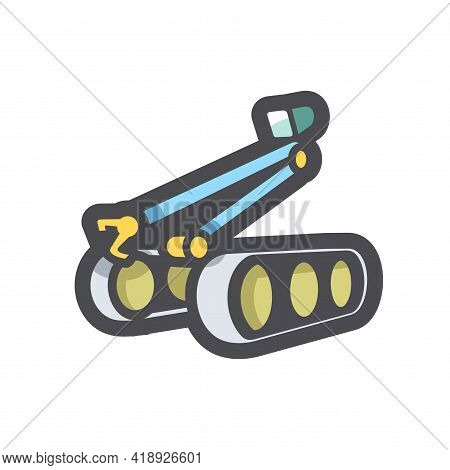 Sapper Bomb Robot Vector Icon Cartoon Illustration.