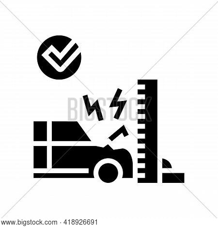 Crash Test Car Glyph Icon Vector. Crash Test Car Sign. Isolated Contour Symbol Black Illustration