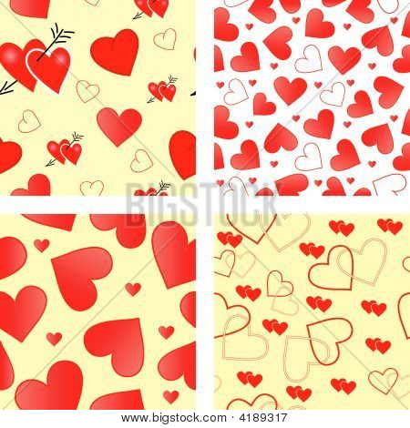 Samling sömlös Valentine mönster