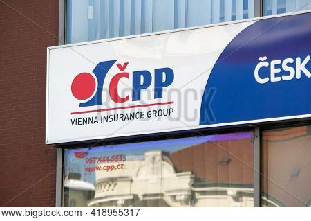 Ostrava, Czech Republic - April 28, 2021: The Logo Of Cpp - Ceska Podnikatelska Pojistovna Insurance