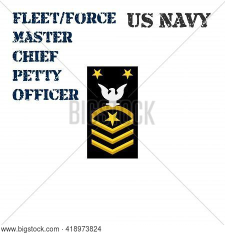 Realistic Vector Icon Of The Armband Chevron Of The Fleet Force Master Chief Petty Officer Of The Us