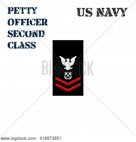 Realistic Vector Icon Of The Armband Chevron Of The Petty Officer Second Class Of The Us Navy