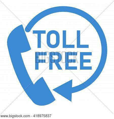 Toll Free Icon On White Background. Attendance Number Sign. Help Symbol. Flat Style.
