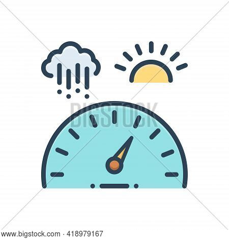 Color Illustration Icon For Barometric Baric Technology Measurement Scale Pressure