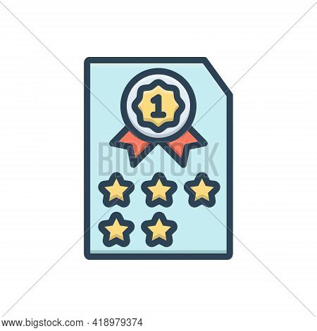 Color Illustration Icon For Rank Class Category Grade  Satisfaction Result Quality Achievement