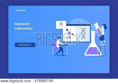 Research Laboratory Illustration Landing Page. Illustration For Websites, Landing Pages, Mobile Appl