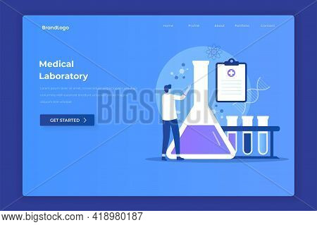Medical Laboratory Illustration Landing Page. Illustration For Websites, Landing Pages, Mobile Appli