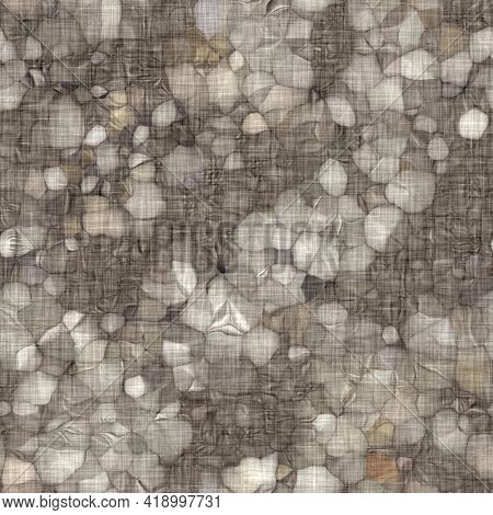 Rustic Blotched Charcoal Grey French Linen Woven Texture Background. Blobby Neutral Old Vintage Clot