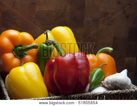 peppers in a basket