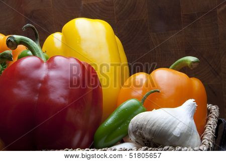 peppers in a basket