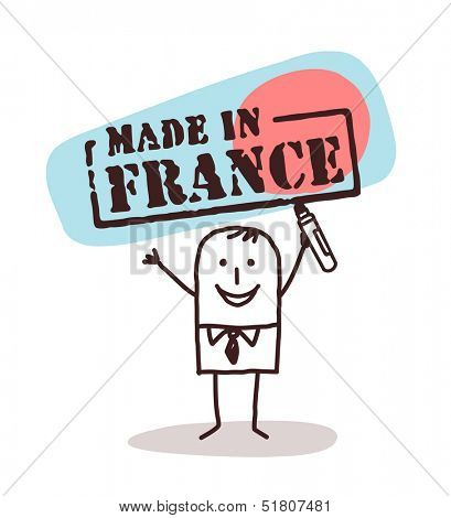 man with made in France sign