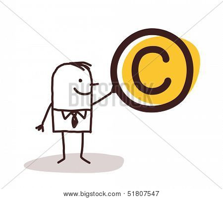 Man Holding a Copyright Symbol