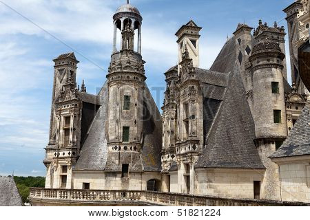 Spiral staircase in the Chambord castle Loire Valley France