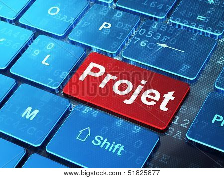 Business concept: Projet(french) on computer keyboard background