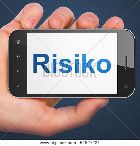 Finance concept: Risiko(german) on smartphone