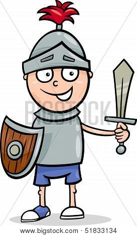 Boy In Knight Costume Cartoon