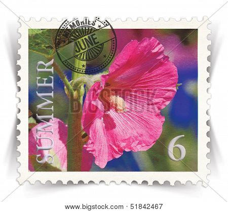 Label For Seasonal Ads Or Calendars Stylized As Post Stamp