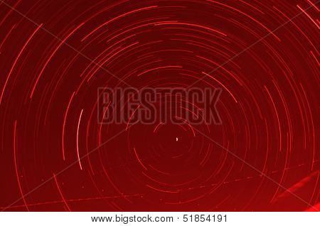 Red Star Trails at Nighttime