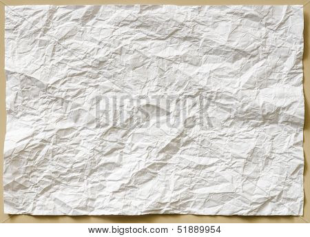White Textured Sheet Of Paper Crumpled