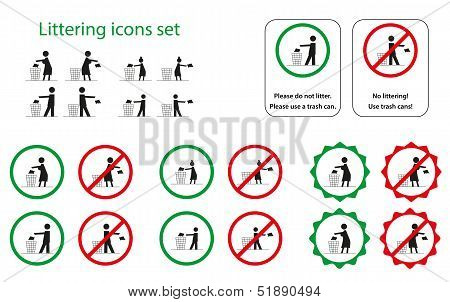 Littering icons