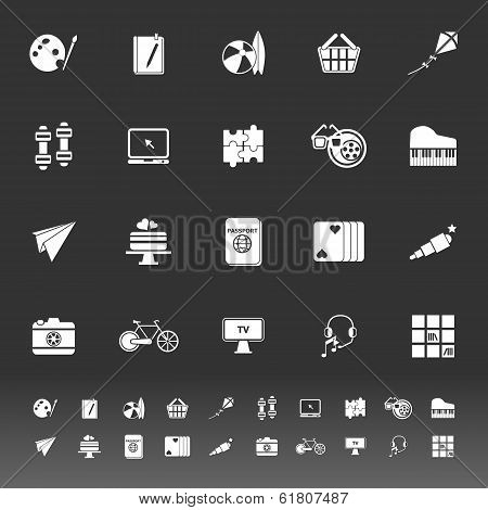 Hobby Icons On Gray Background