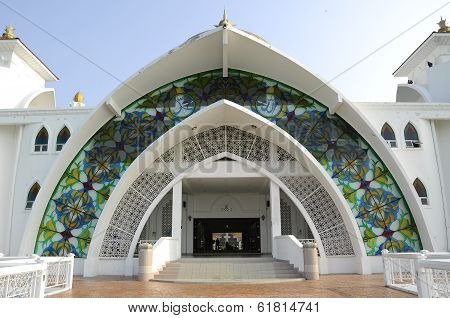 Entrance of Malacca Straits Mosque (Masjid Selat Melaka)