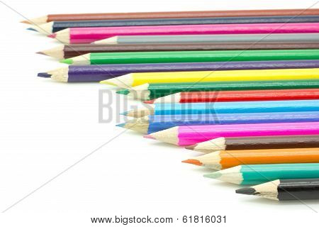 Color Pencils Isolated On White Background
