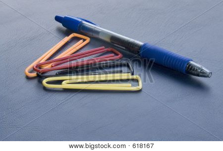 Paper Clips And Pen