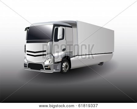 Silver truck on a neutral background