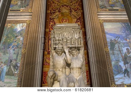 interiors of Pantheon necropolis, Paris, France