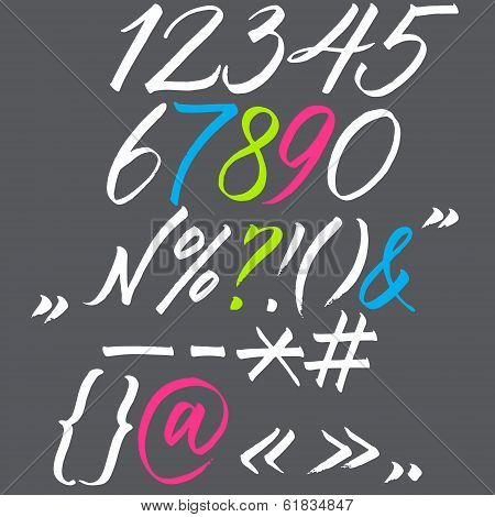 Calligraphic font. Hand drawing. Ink and brush.