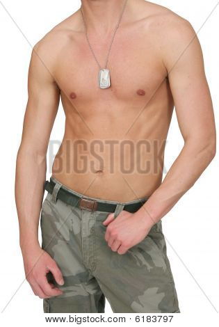 Collo in giù ritratto di un uomo in forma militare