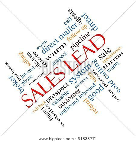 Sales Lead Word Cloud Concept Angled