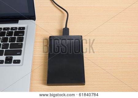 External Hard Disk And Laptop Computer
