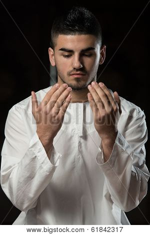 Muslim Man Is Praying In The Mosque