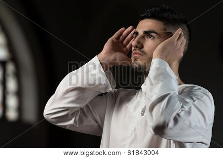 Muslim Man Is Praying In The Mosque