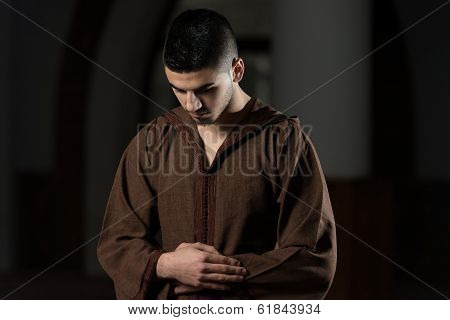 Muslim Man Is Praying In The Mosque