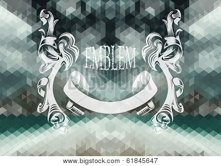 Abstract Triangle Background With Ribbon Banner